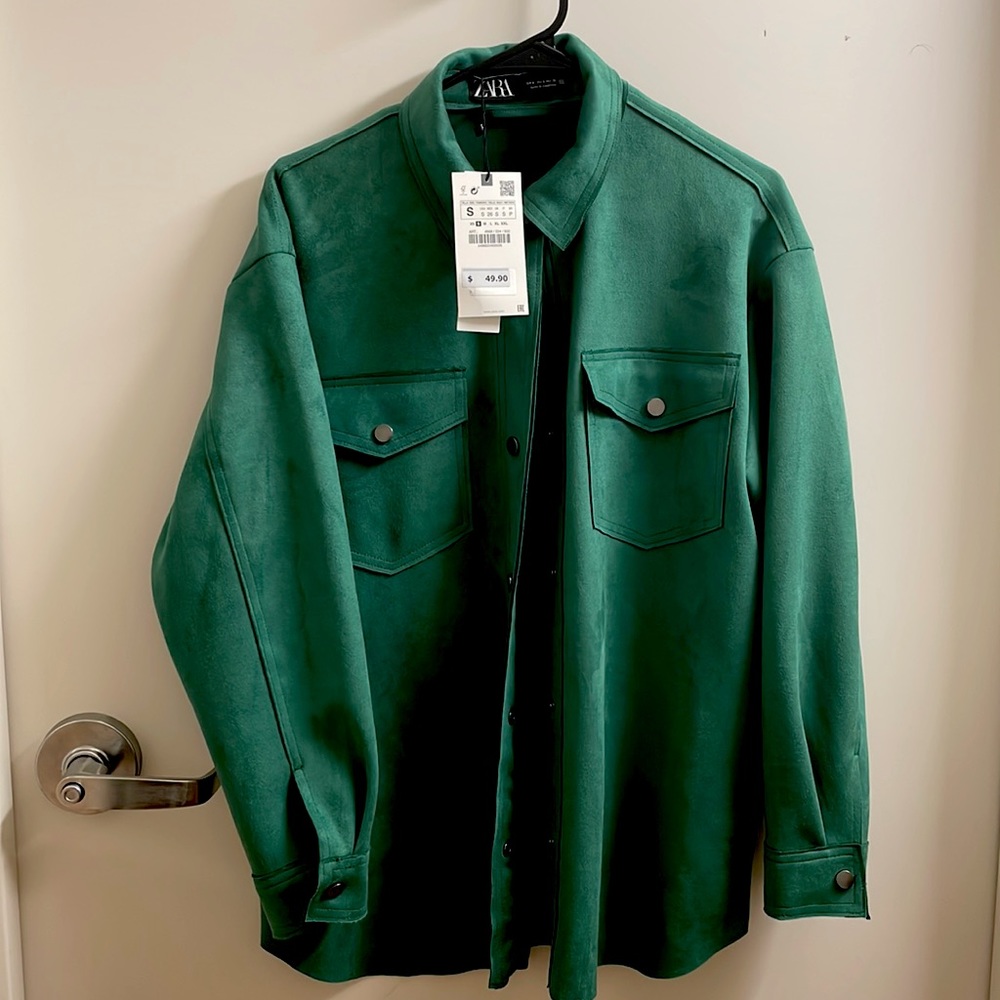 NEW Green Suede Zara jacket